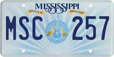 MS license plate MSC257