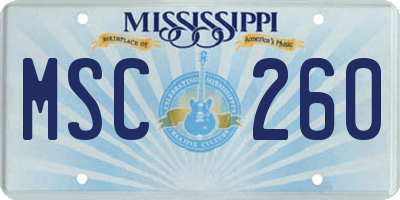 MS license plate MSC260