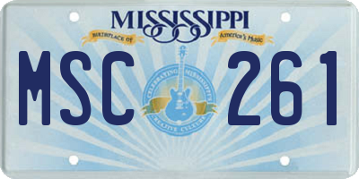 MS license plate MSC261