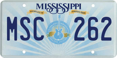 MS license plate MSC262