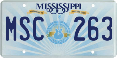 MS license plate MSC263
