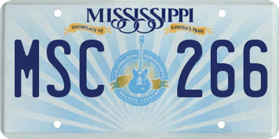 MS license plate MSC266