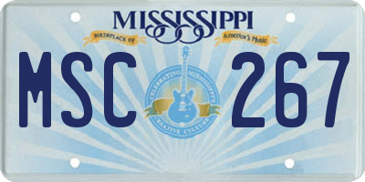 MS license plate MSC267