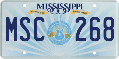 MS license plate MSC268