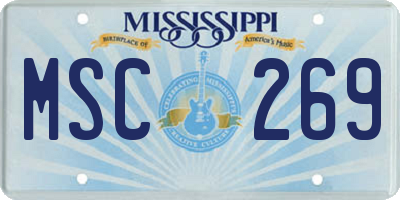 MS license plate MSC269