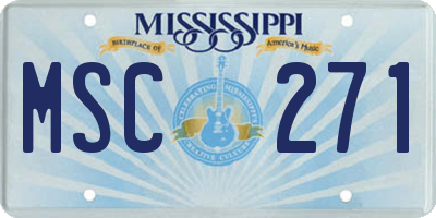 MS license plate MSC271
