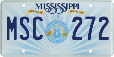 MS license plate MSC272