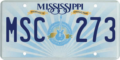MS license plate MSC273
