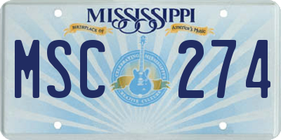 MS license plate MSC274