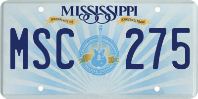 MS license plate MSC275