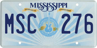 MS license plate MSC276