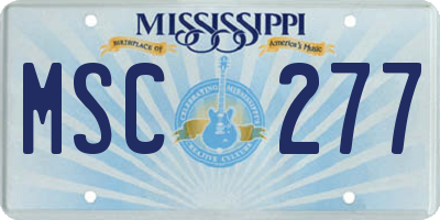 MS license plate MSC277