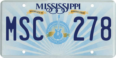 MS license plate MSC278