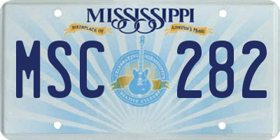 MS license plate MSC282