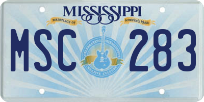 MS license plate MSC283