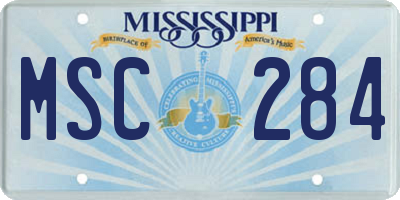 MS license plate MSC284