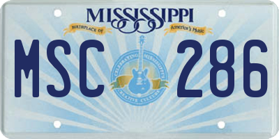 MS license plate MSC286