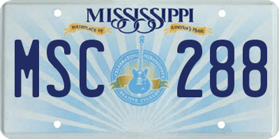 MS license plate MSC288