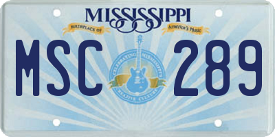 MS license plate MSC289