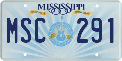 MS license plate MSC291