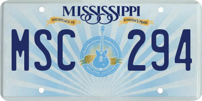 MS license plate MSC294