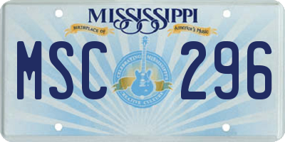 MS license plate MSC296