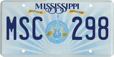 MS license plate MSC298