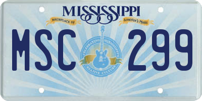 MS license plate MSC299