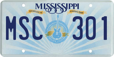 MS license plate MSC301