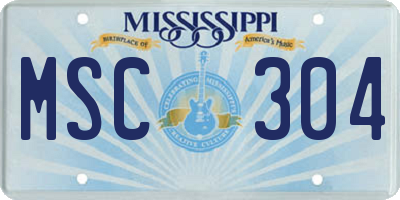 MS license plate MSC304
