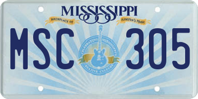 MS license plate MSC305