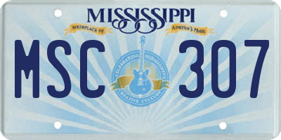 MS license plate MSC307