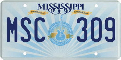 MS license plate MSC309