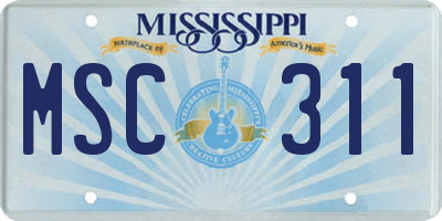 MS license plate MSC311