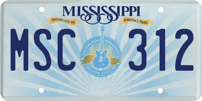 MS license plate MSC312
