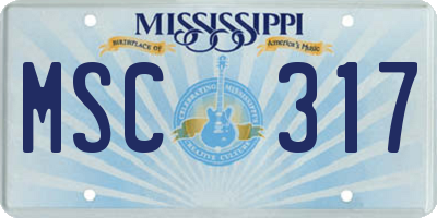 MS license plate MSC317