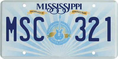 MS license plate MSC321