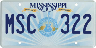 MS license plate MSC322