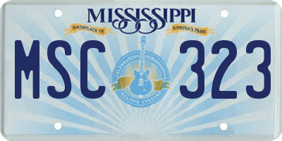 MS license plate MSC323