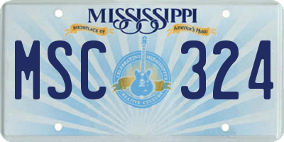 MS license plate MSC324