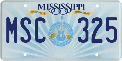 MS license plate MSC325