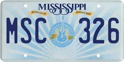 MS license plate MSC326