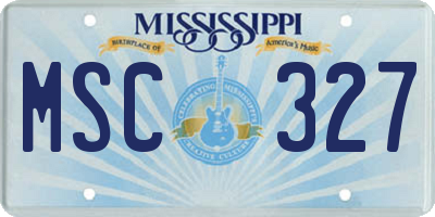 MS license plate MSC327