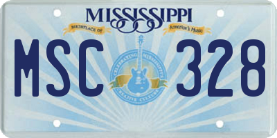 MS license plate MSC328