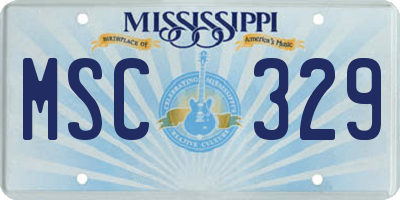 MS license plate MSC329