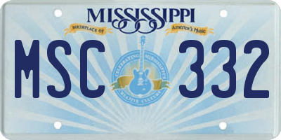 MS license plate MSC332