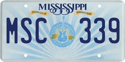 MS license plate MSC339
