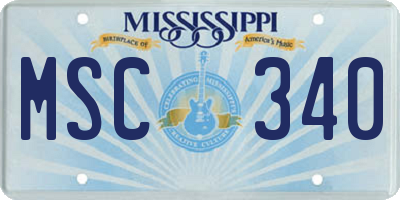 MS license plate MSC340