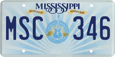 MS license plate MSC346