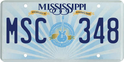 MS license plate MSC348